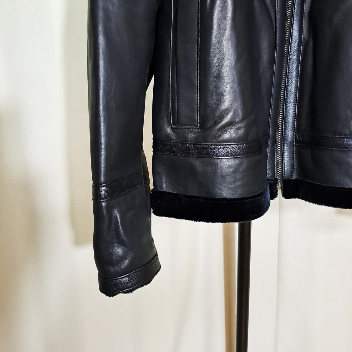 (택포) 양가죽 싱글 블랙 무스탕 100 B467 상품이미지3