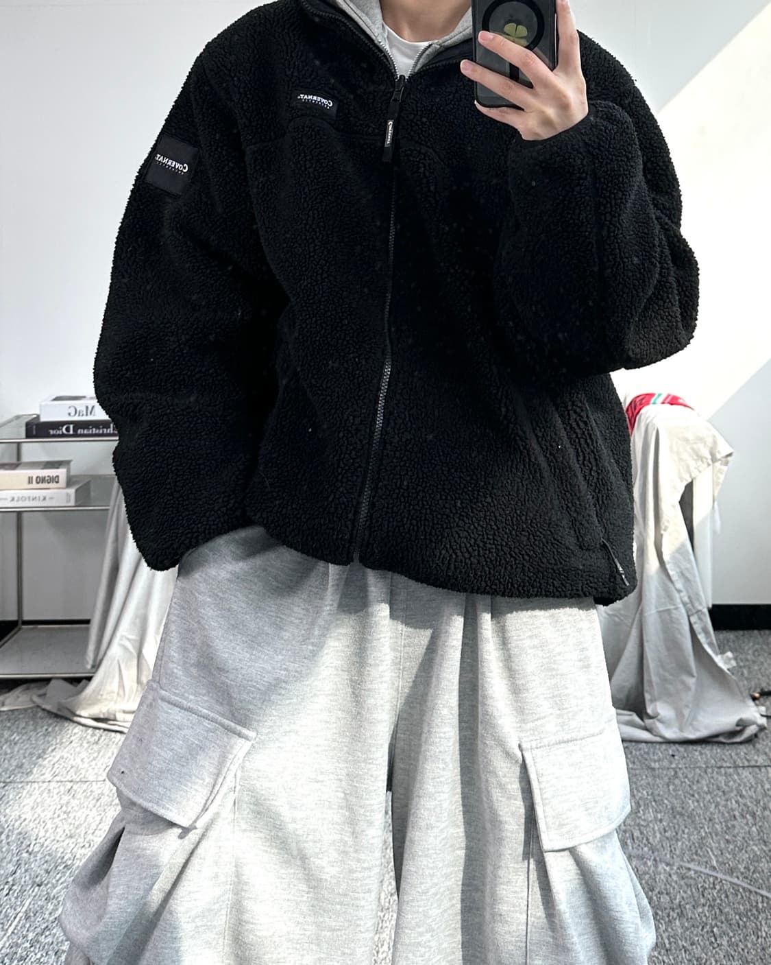 커버낫 리버시블 셰르파 플리스 자켓 XL 상품이미지6