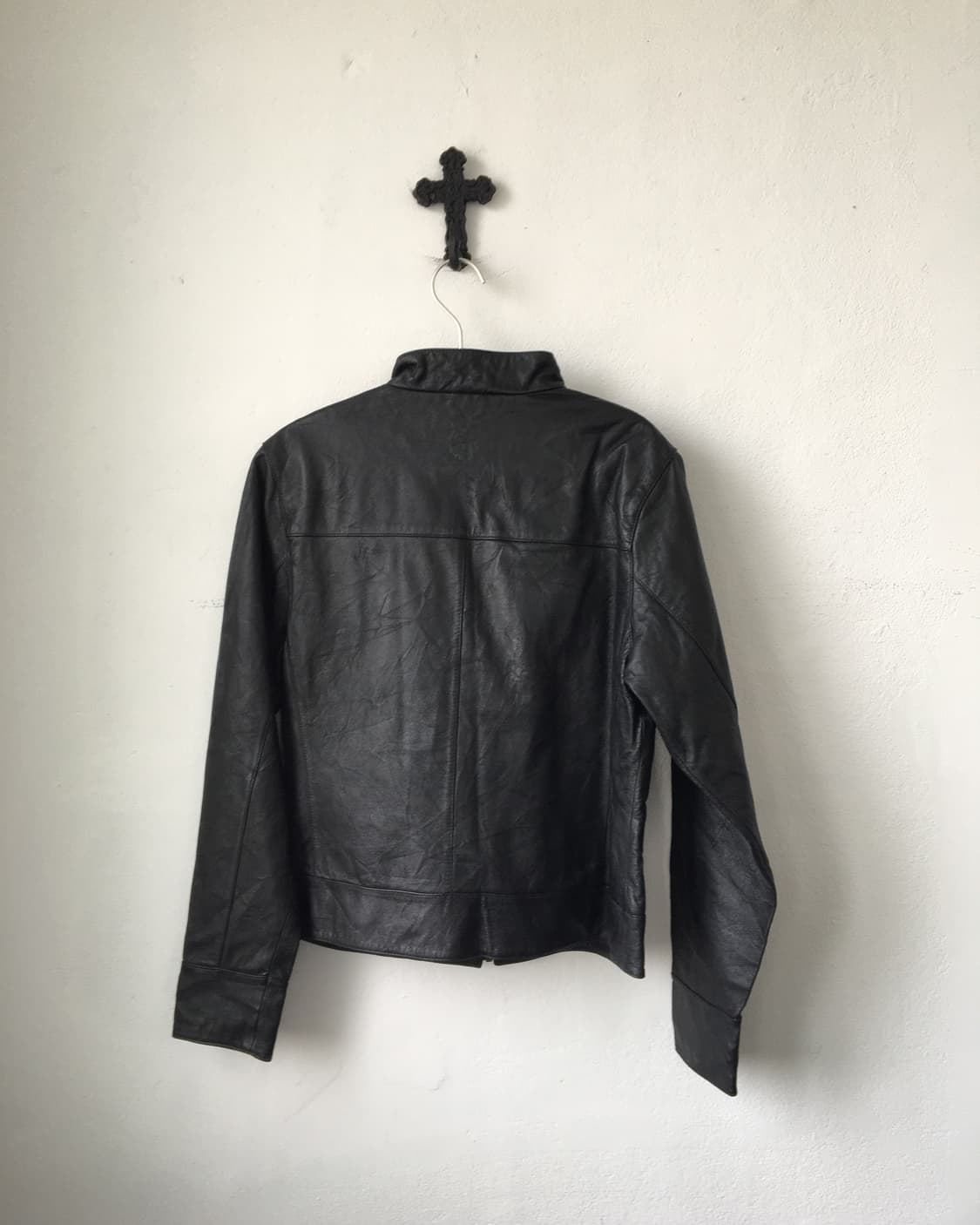 High neck leather jacket 상품이미지3
