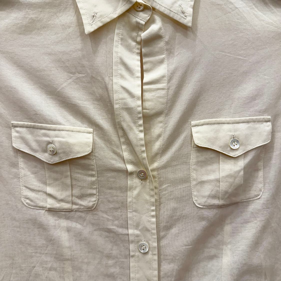 띠어리 코튼 긴팔 셔츠 에포렛 포켓 디테일 슬림핏 아이보리 상품이미지6