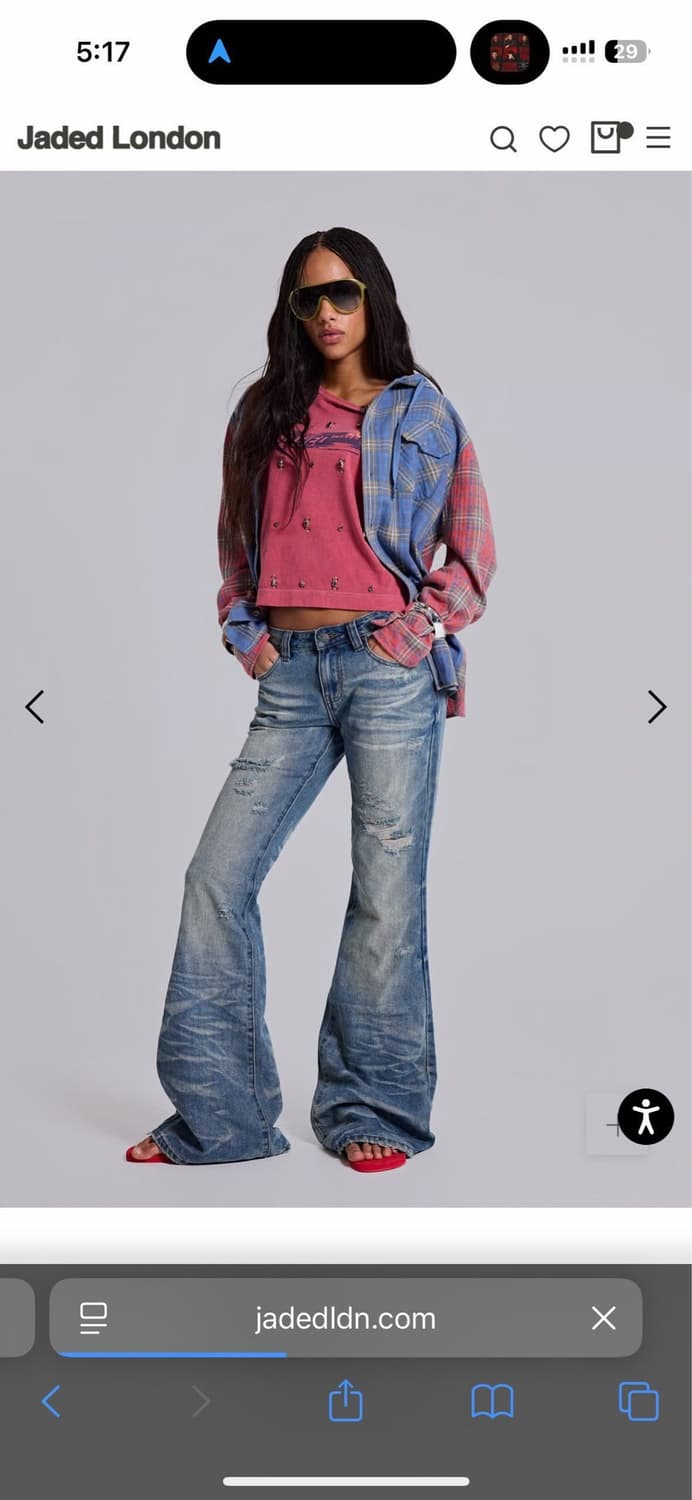 Jaded London Mid Blue Distressed Creased 상품이미지1