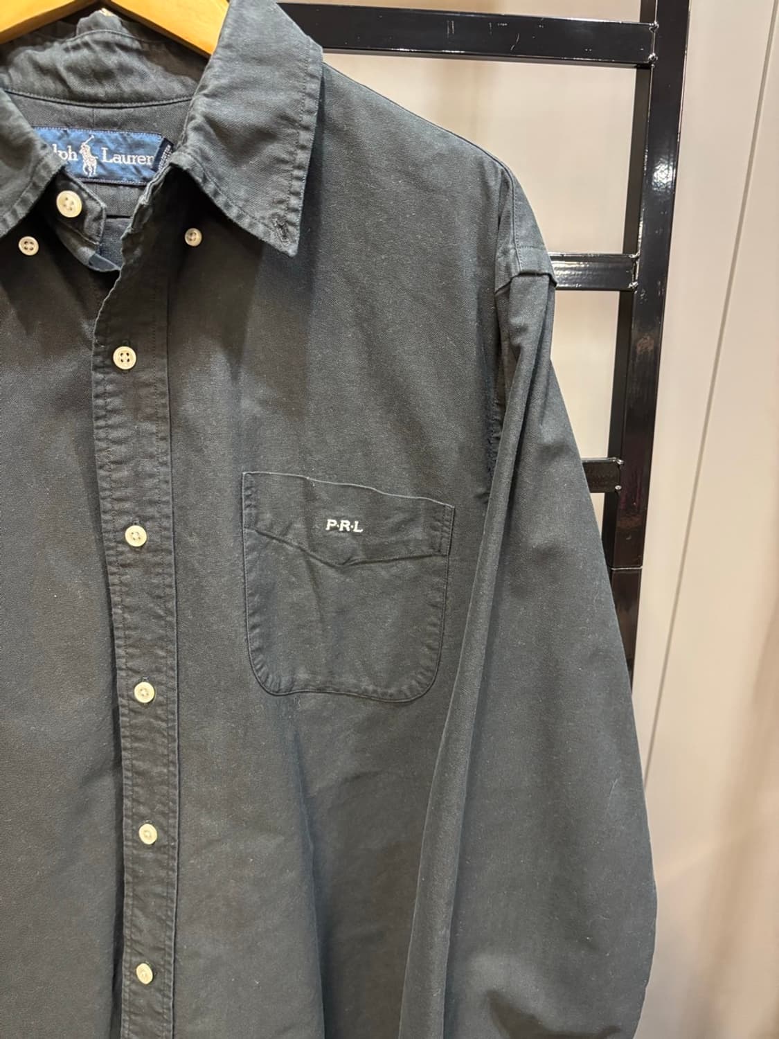 (L) 폴로 원포켓 옥스퍼드 셔츠 블랙 4.9 상품이미지3