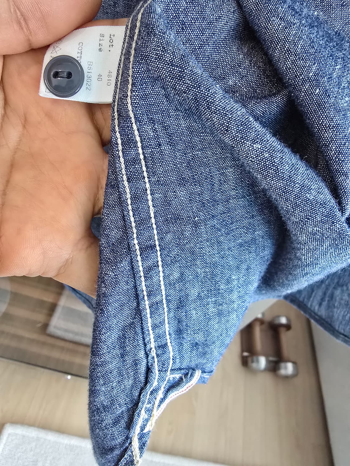 FULLCOUNT 풀카운트 샴브레이 데님 셔츠 40사이즈입니다. 상품이미지2