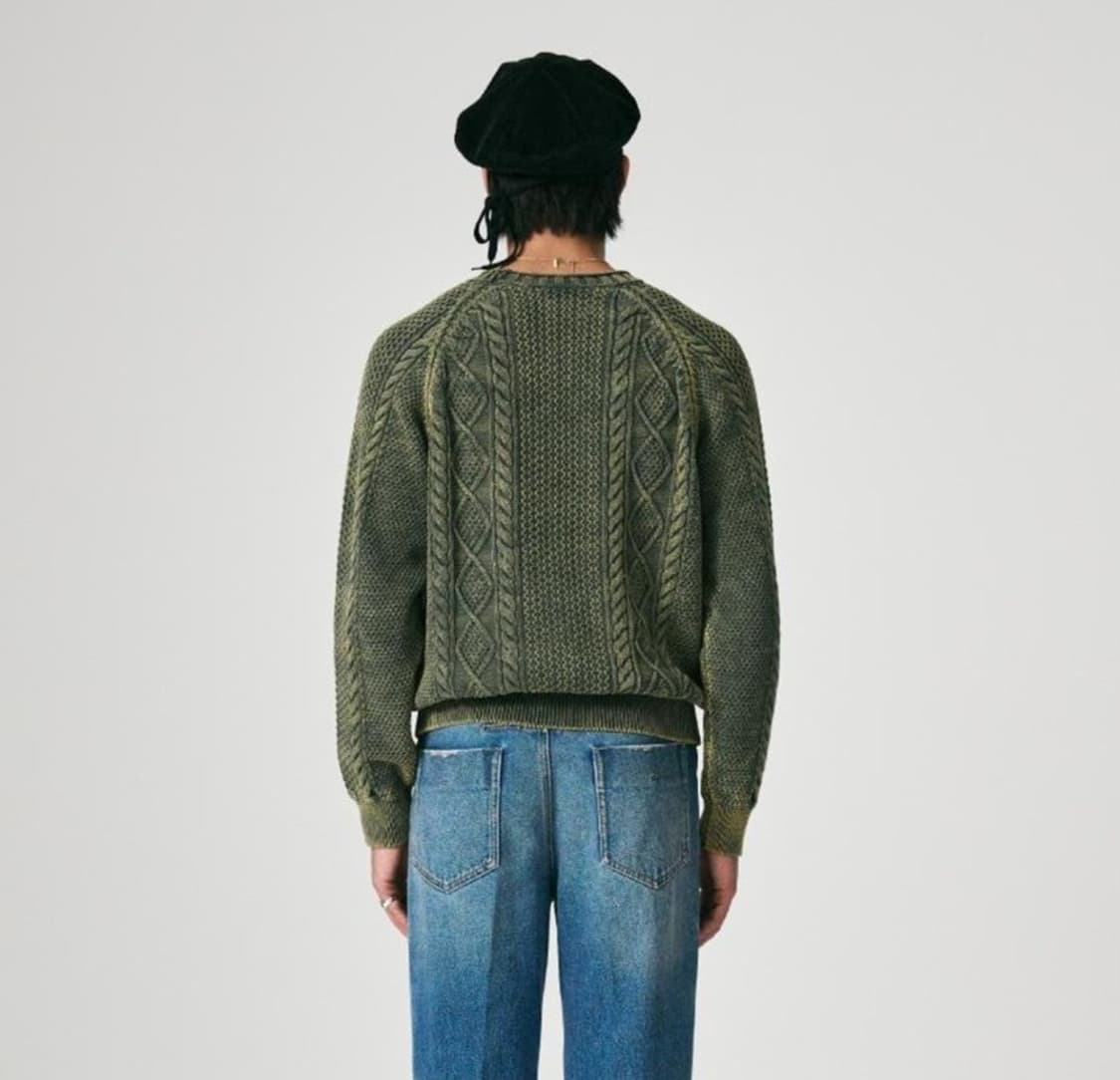 세터 (SATUR) 케이블 니트 올리브 그린 상품이미지3