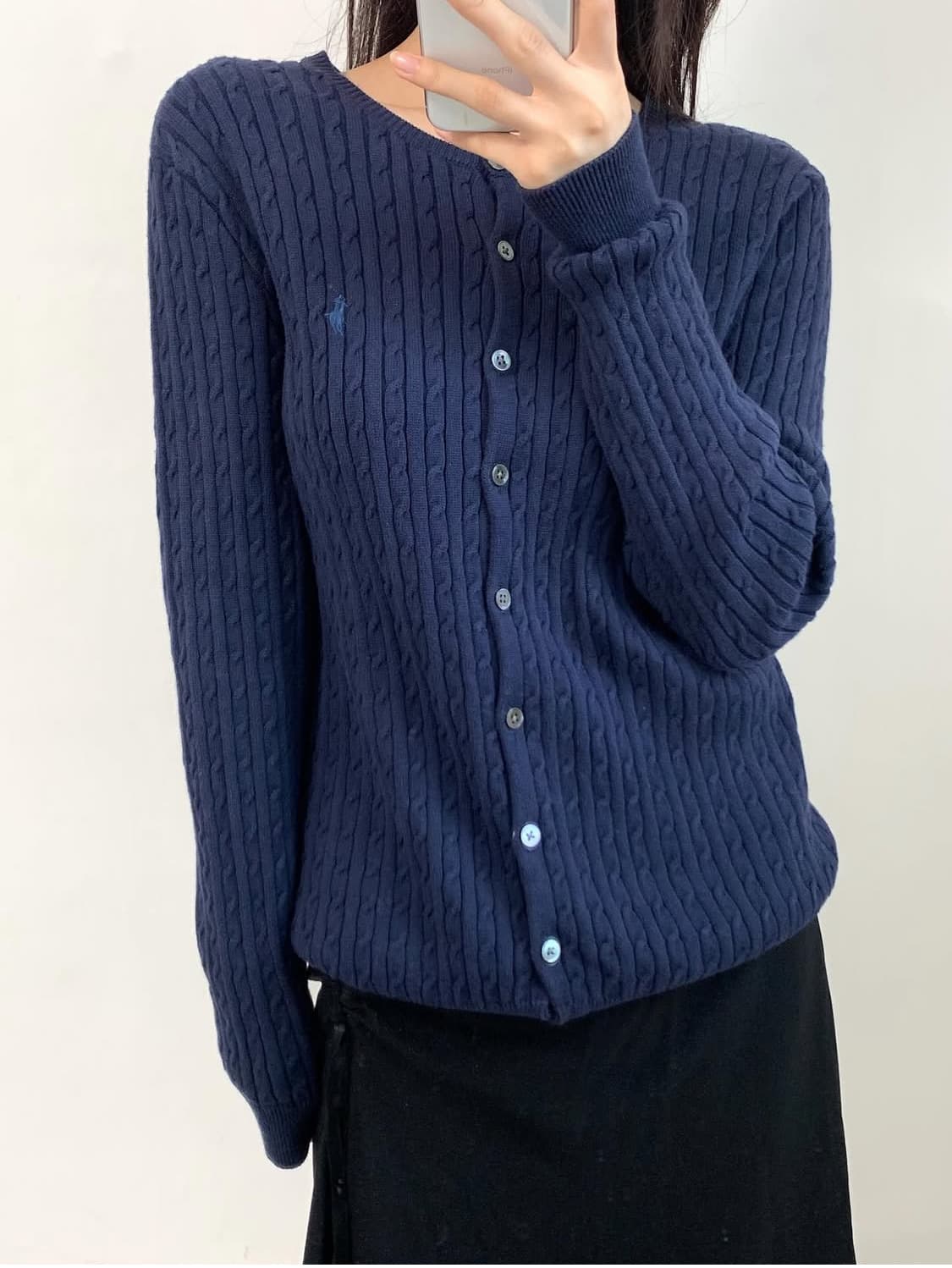 RalphLauren 랄프로렌 네이비 케이블 니트가디건 상품이미지3