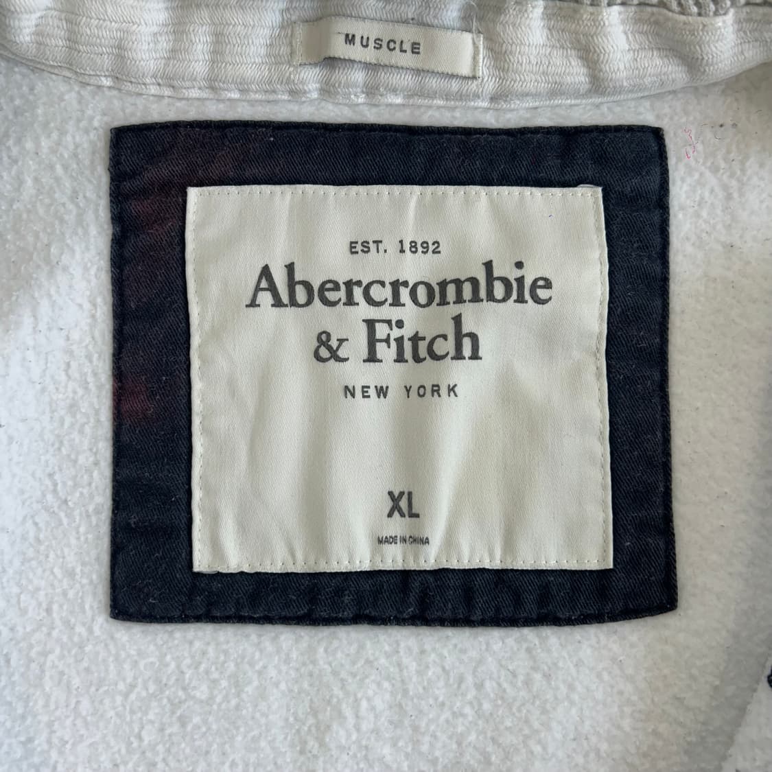 Abercrombie 아베크롬비 스펠아웃로고 화이트 후드집업 상품이미지7