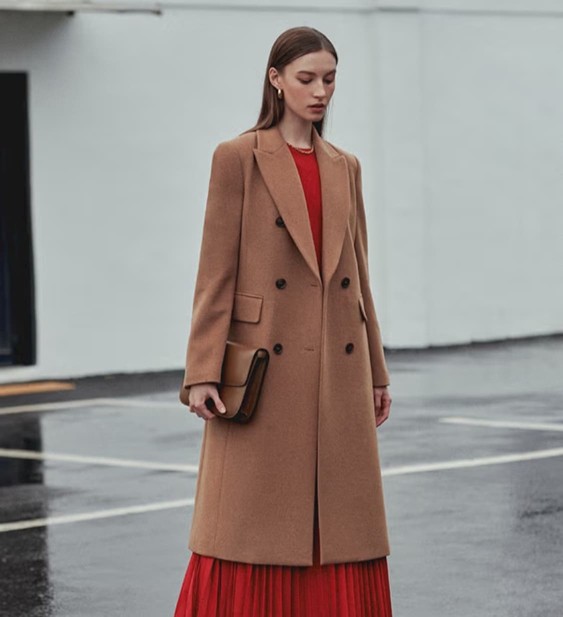 존스뉴욕 23F/W 울 캐시미어 혼방 기본핏 코트 카멜베이지(55) 상품이미지1