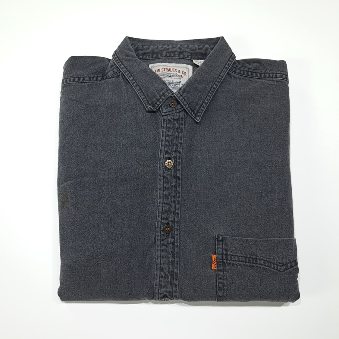CL870 L 리바이스 90s 한국판 오렌지탭 블랙 데님셔츠남방 상품이미지10