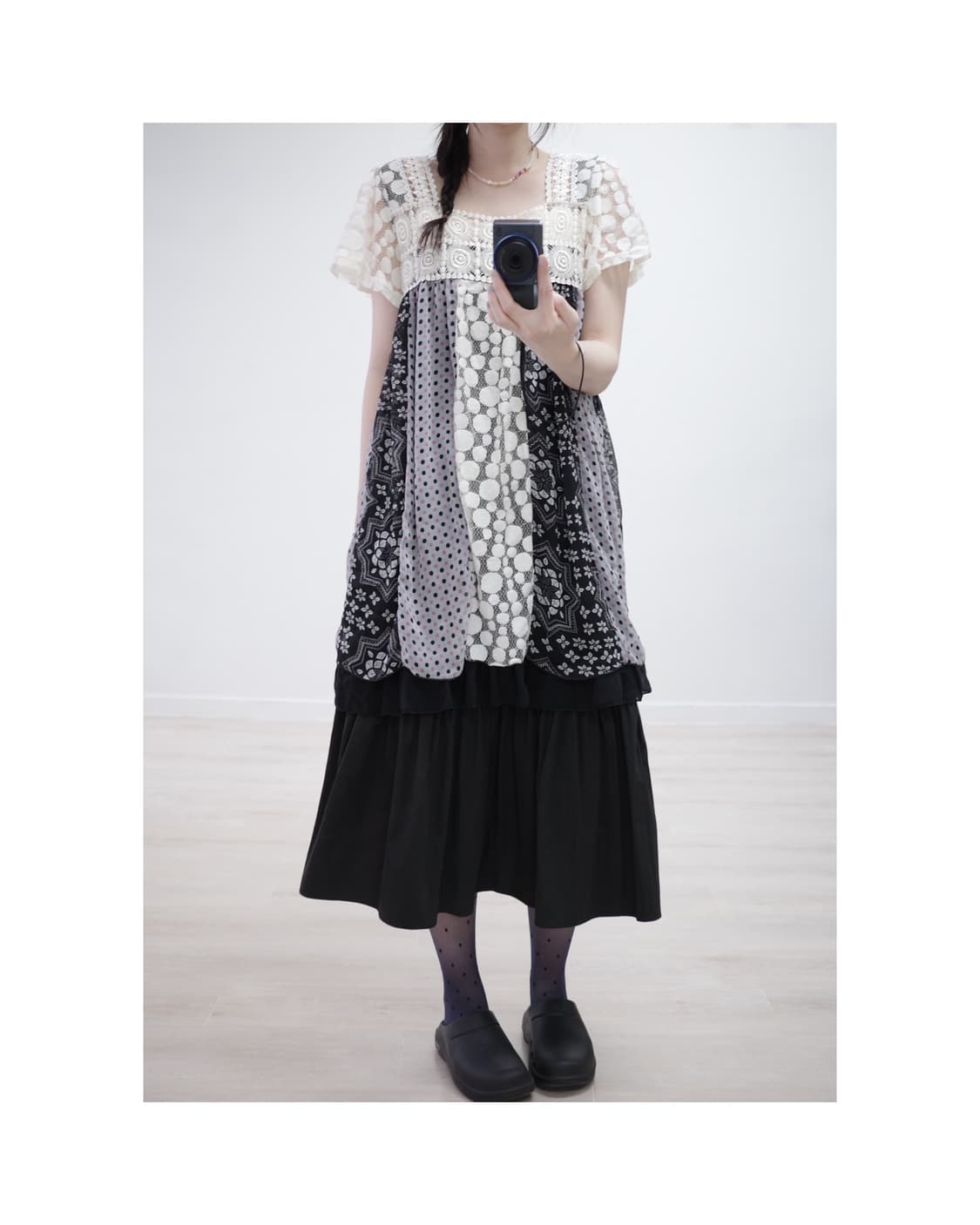  Black cotton long skirt 상품이미지4
