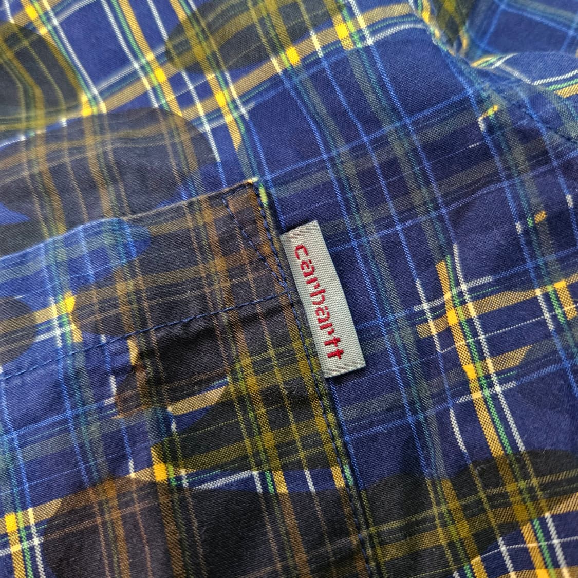 칼하트 메트로블루 컬렉션 블루 카모 체크 셔츠 M size 상품이미지3