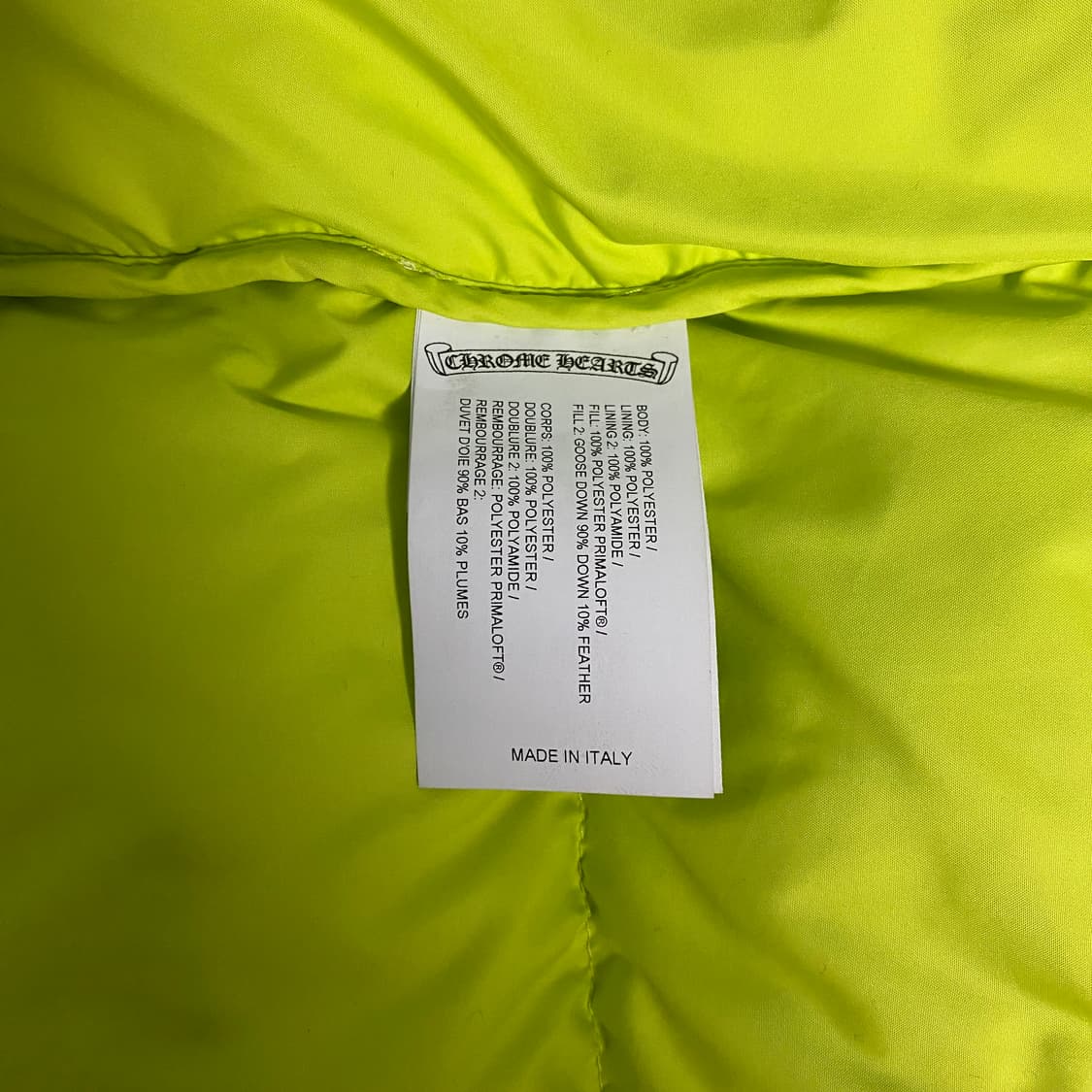 [L] 크롬하츠 스티프 STIFF V2 푸퍼 패딩 베스트 라임 상품이미지7