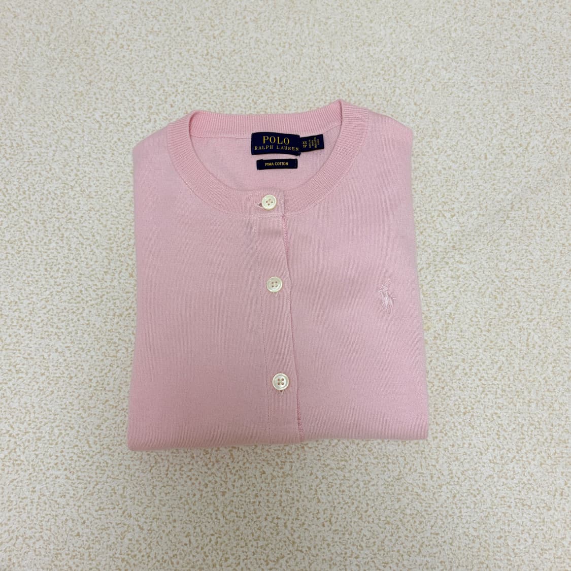 폴로 랄프로렌 피마코튼 핑크 가디건 상품이미지1