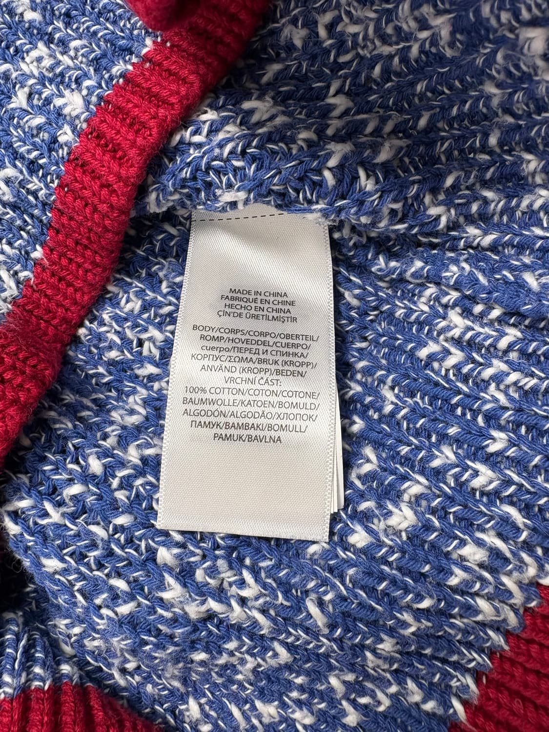 폴로 랄프로렌 성조기 코튼 니트 스웨터 블루 상품이미지7