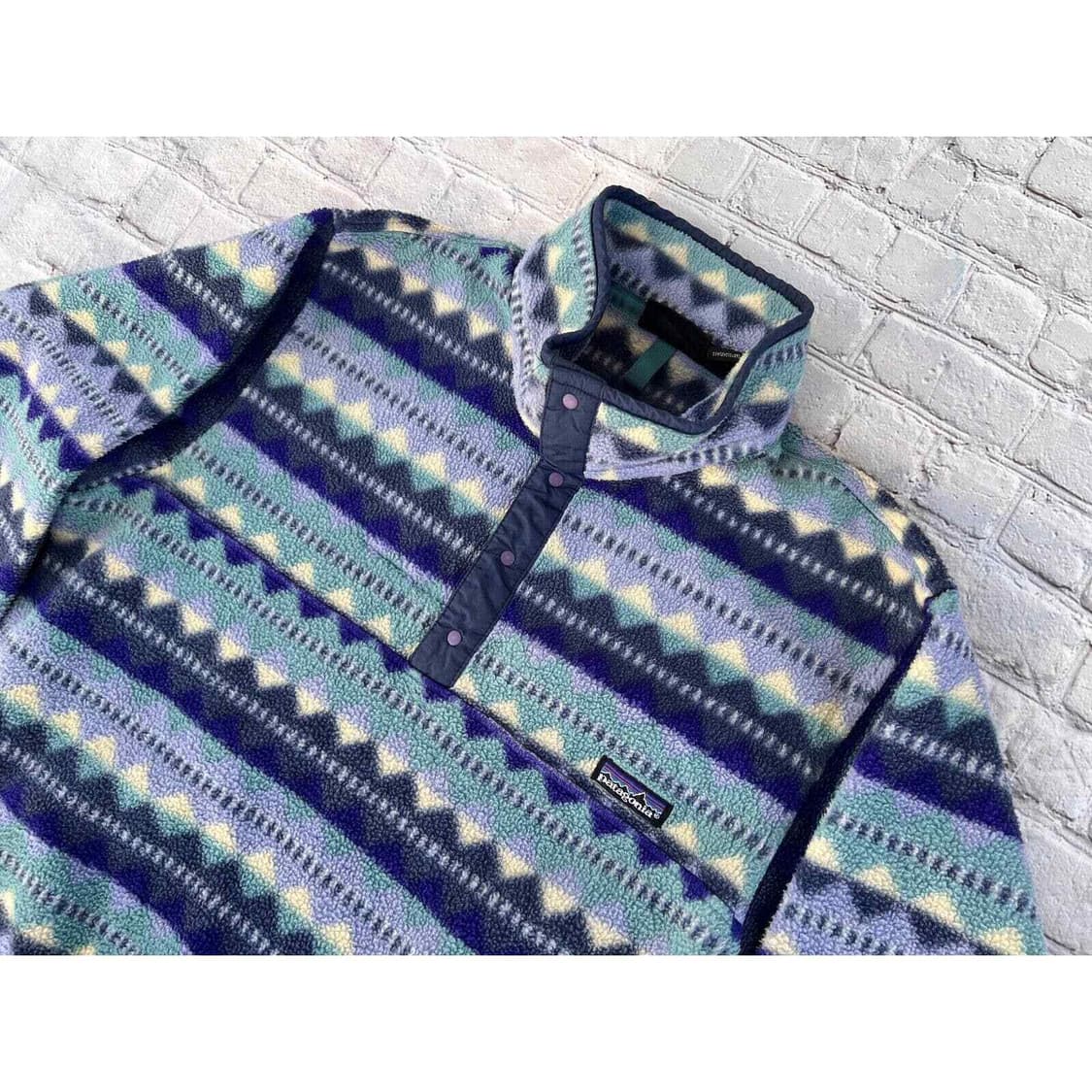 90s 파타고니아 신칠라 스냅-T 페어아일 패턴 민트네이비 상품이미지2