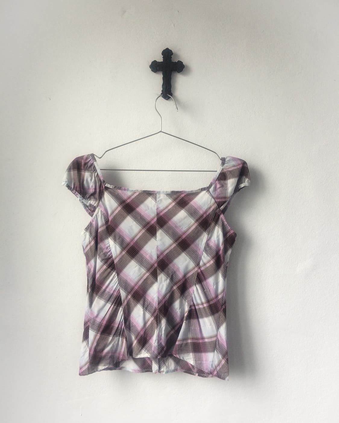 Pocket point check pattern blouse 상품이미지2