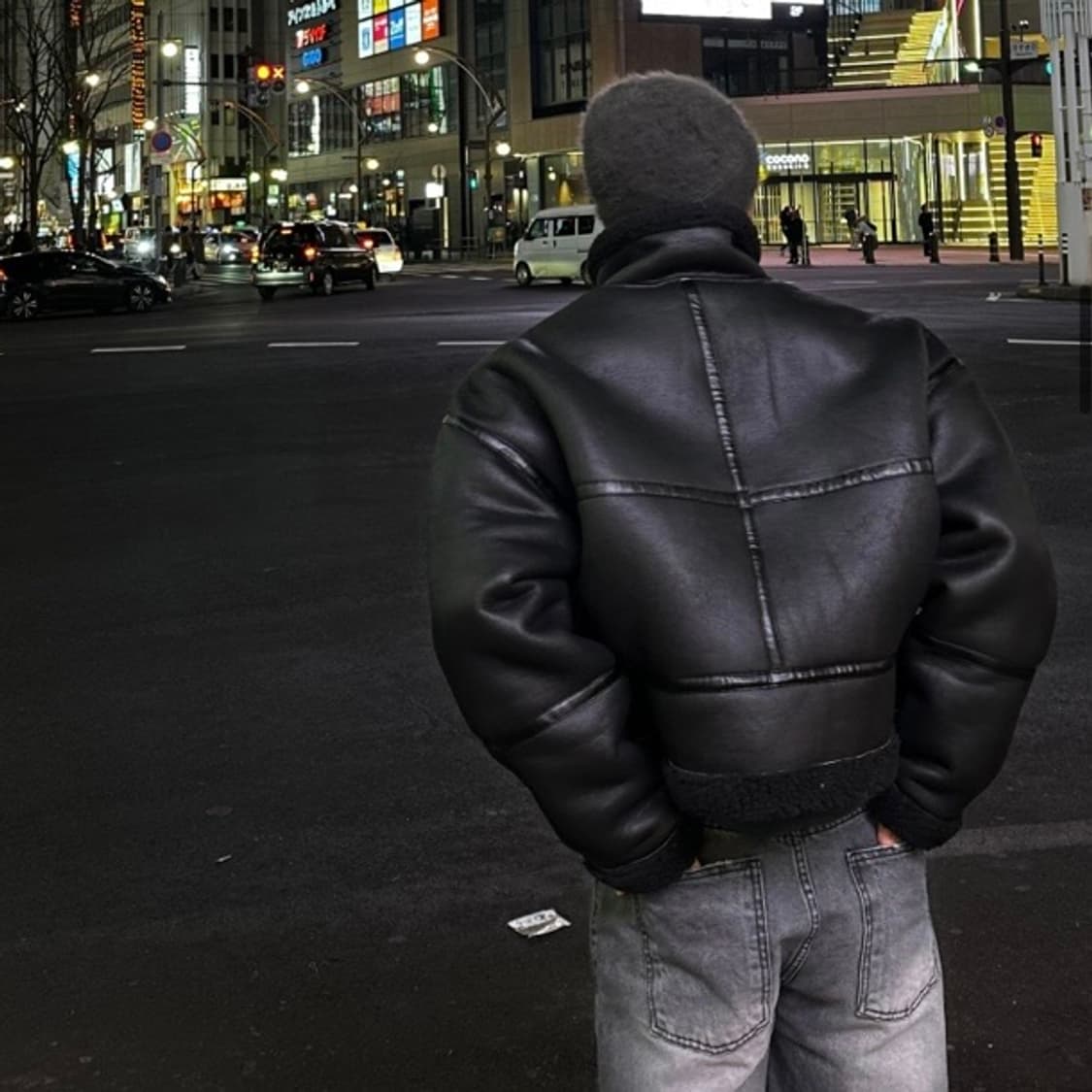 (새제품) 바이도 크롭 스웨이드 무스탕 브라운 상품이미지6