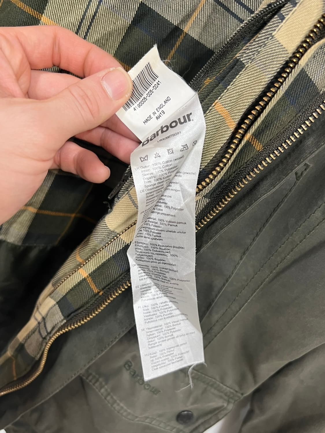 바버 여성 클래식 비데일 왁스 야상 카키 자켓 상품이미지9