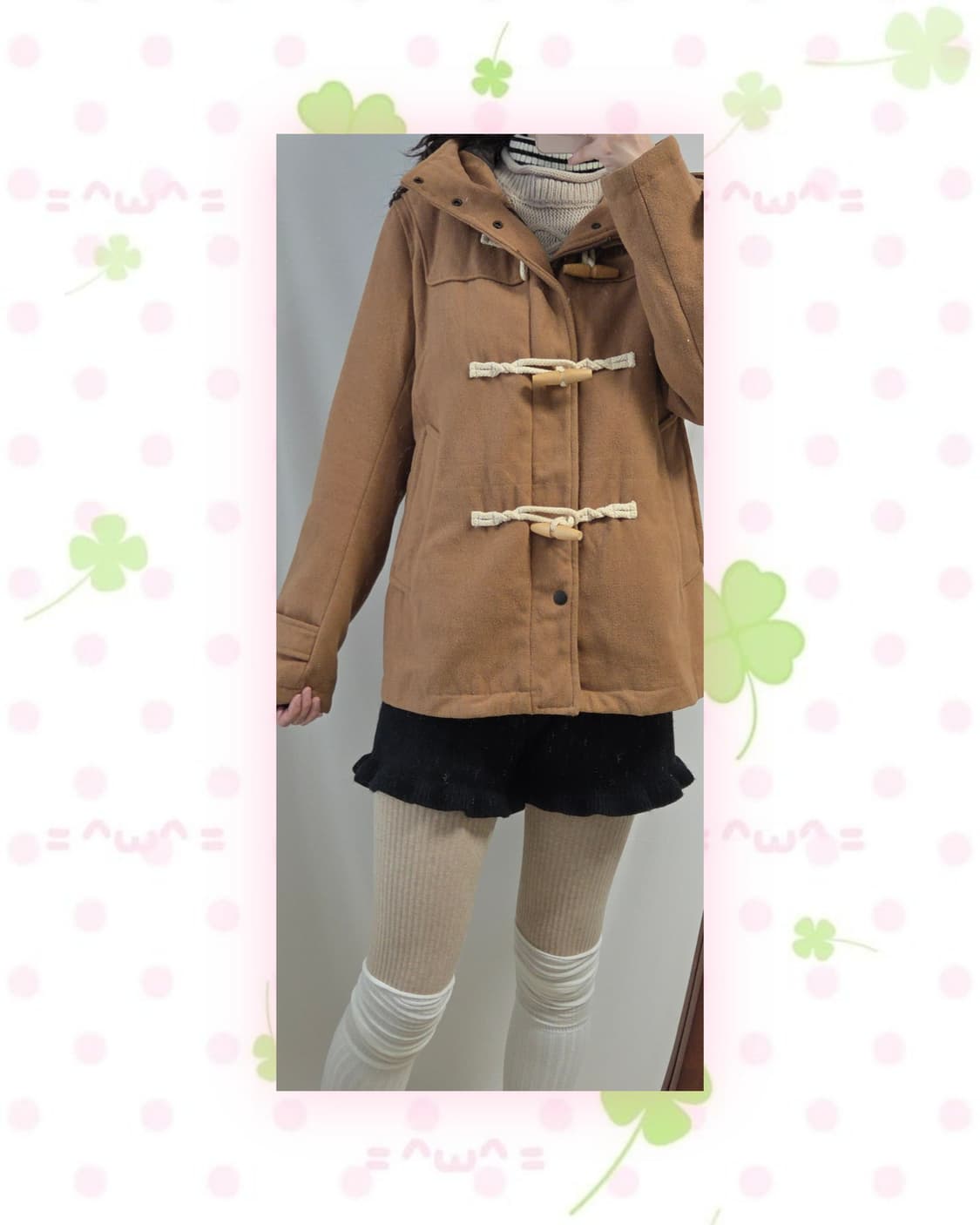 BROWNY 카멜 더플 떡볶이 코트 상품이미지2