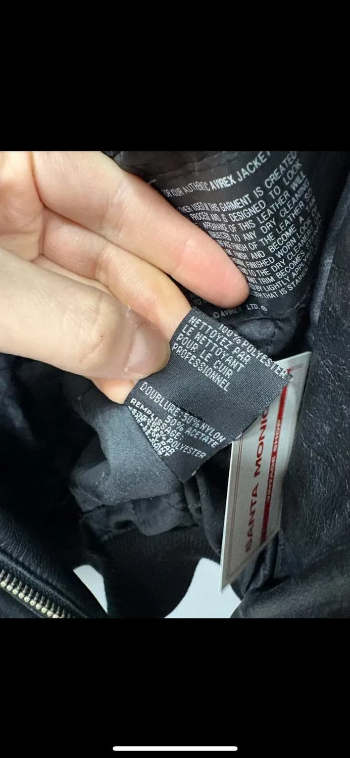 아비렉스 빅로고 램스킨 블랙 A-2 레더 자켓 H1598 상품이미지10