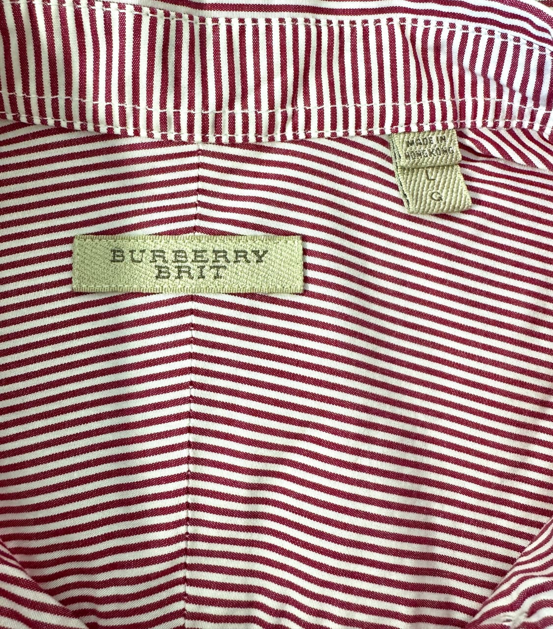 BURBERRY BRIT 버버리 브릿 레드 스트라이프 셔츠 L 상품이미지6