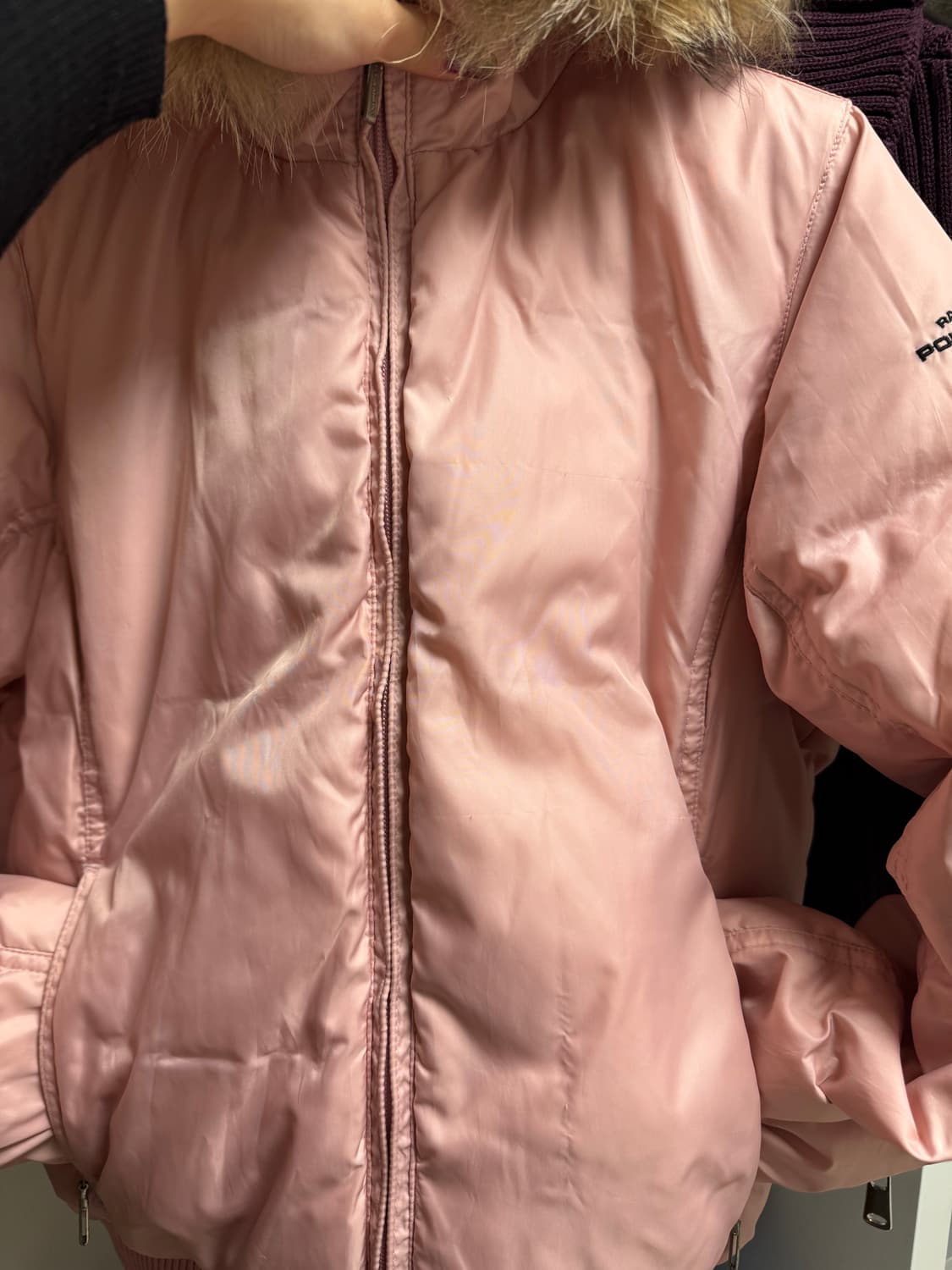 폴로 진스 울프죠 핑크우유 패딩 S 상품이미지4