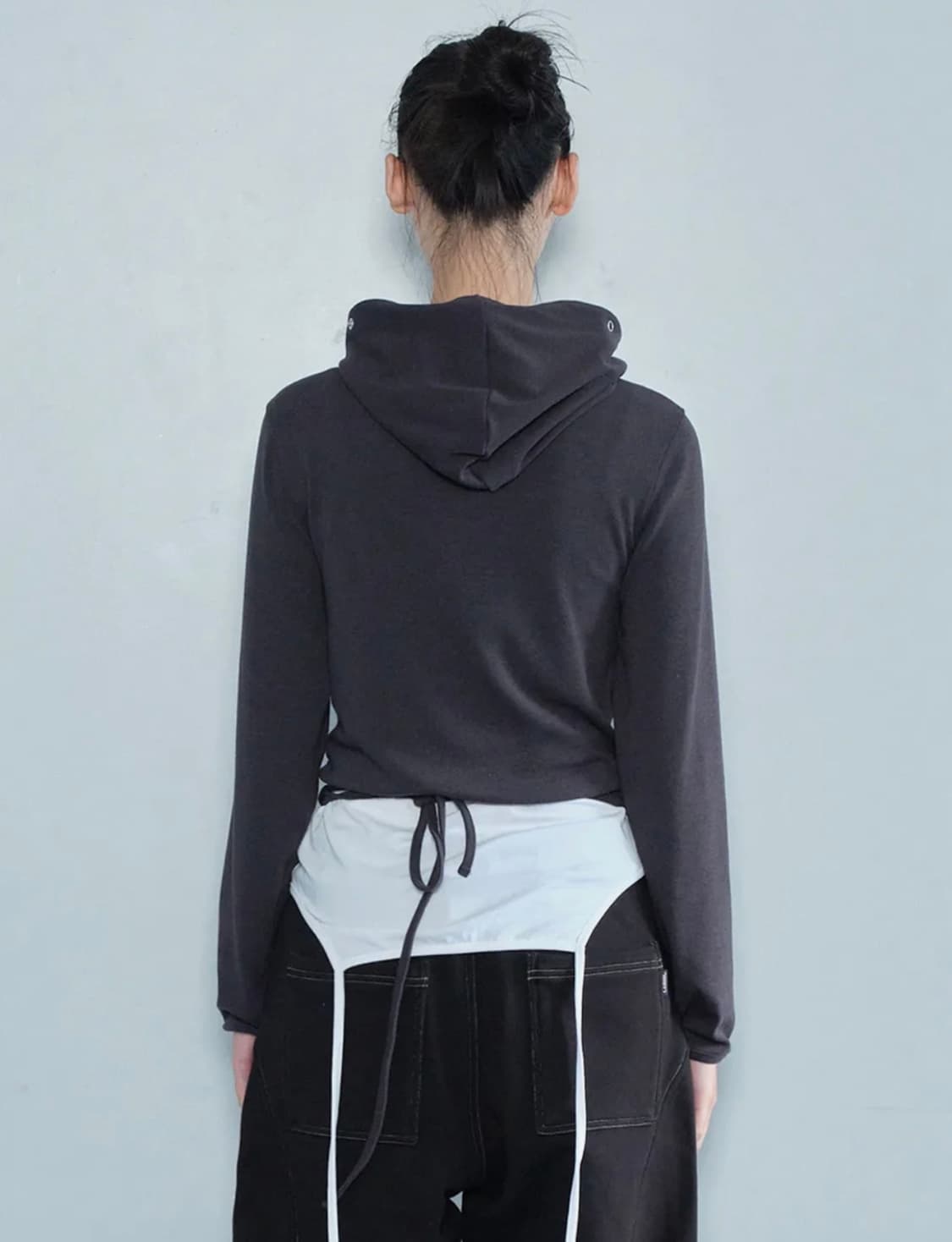 세릭 랩 후드 가디건 WRAP HOOD CARDIGAN CHARCOAL 상품이미지3