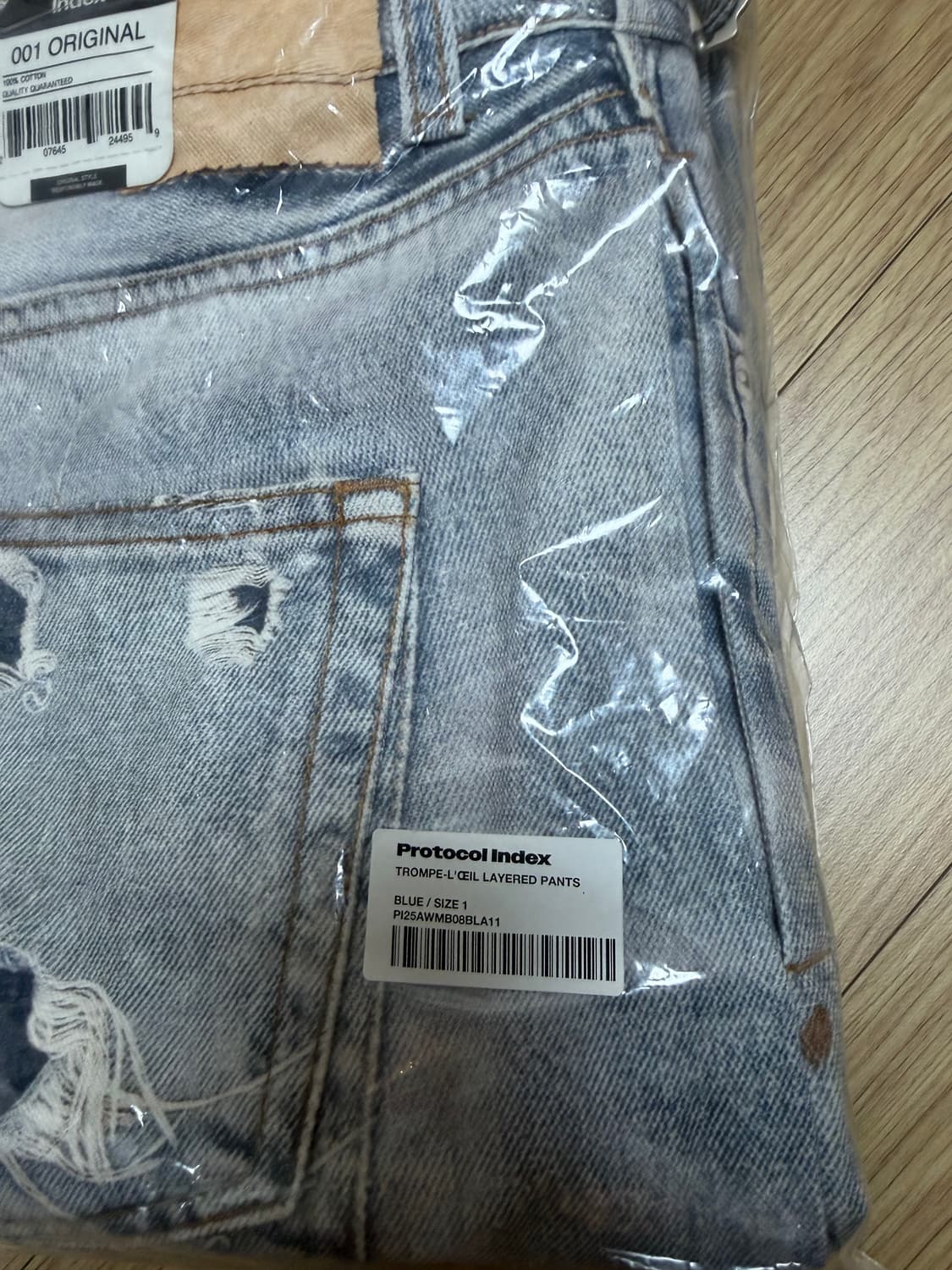 프로토콜 인덱스 트롱프 뢰유 레이어드 팬츠 블루 상품이미지6