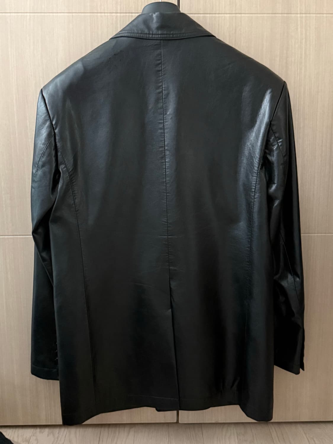 던스트 유니섹스 2버튼 비건 레더 블레이저 블랙 / s 상품이미지3