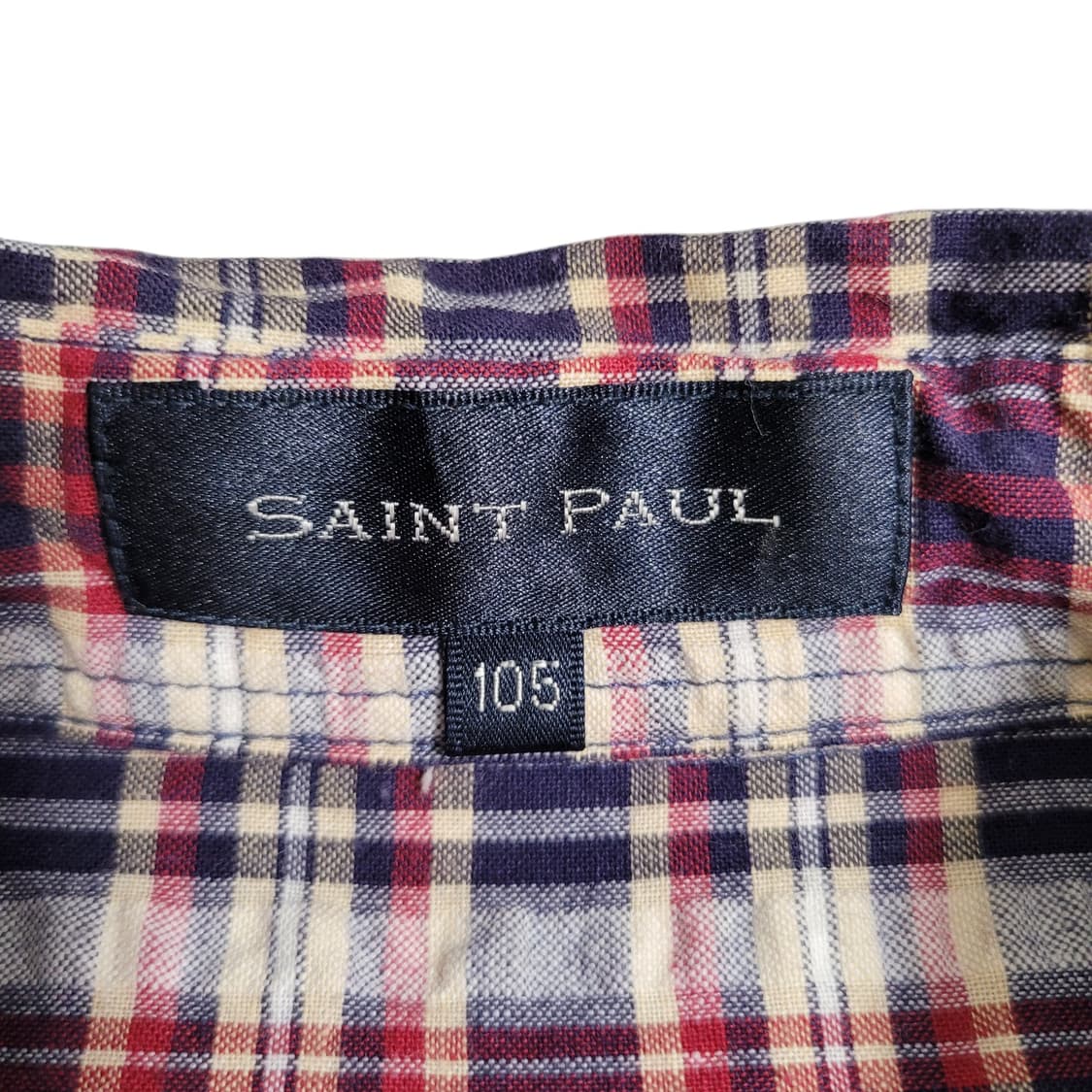 saintpaul 버건디 네이비 체크 셔츠 상품이미지2