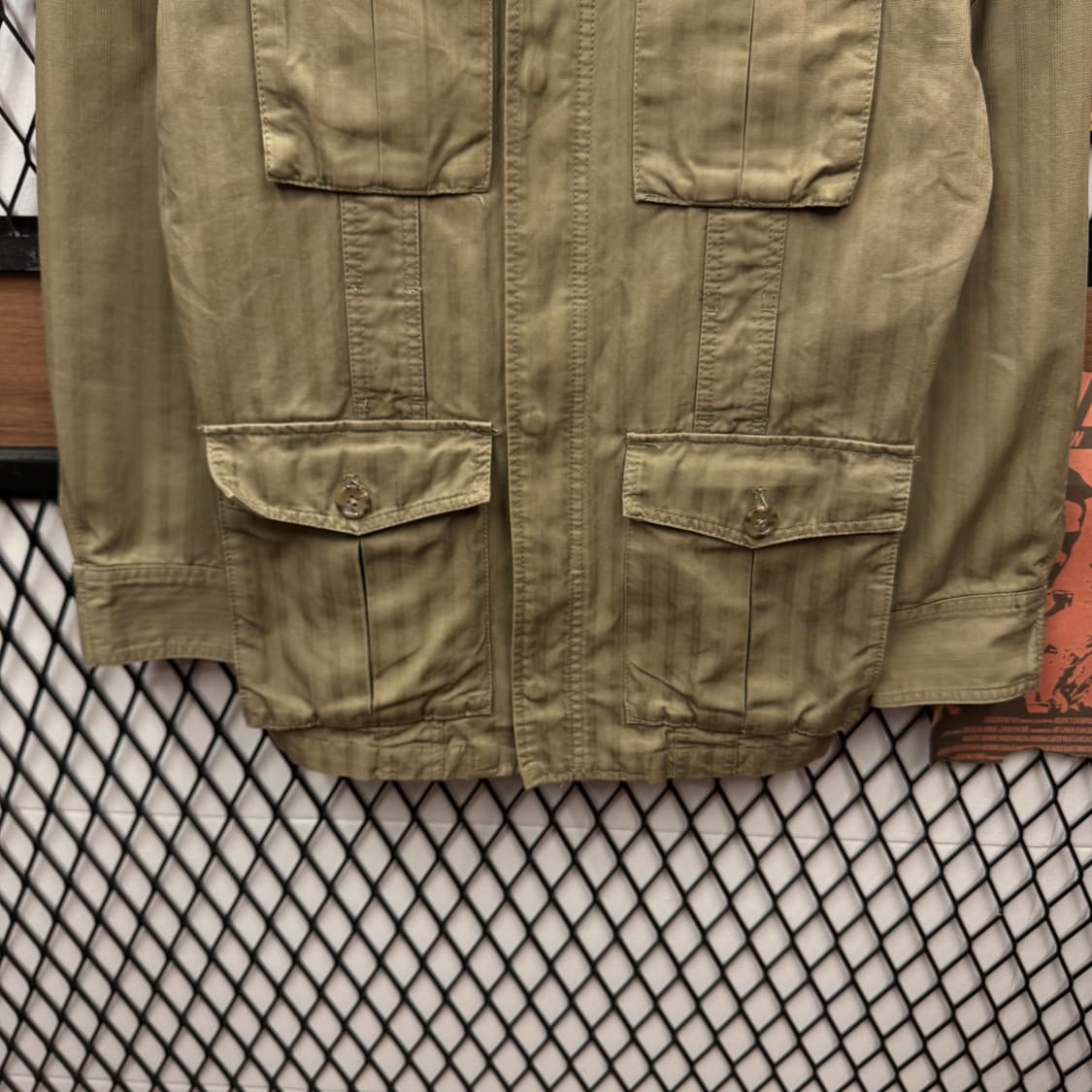 JPN VINTAGE M-65 필드자켓 전면 포켓 포인트 라이트카키 상품이미지4