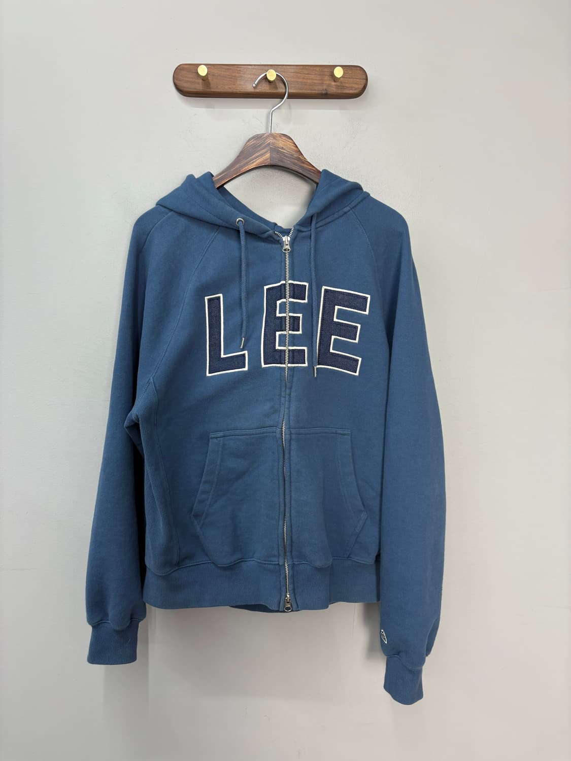 리 데님 아플리케 후드집업 A3076 상품이미지2