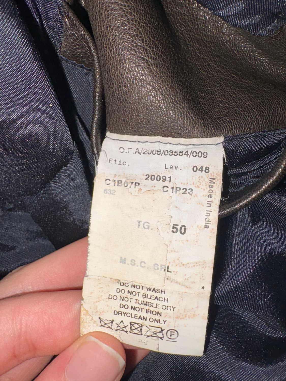 09SS Emporio Armani Leather Jacket 상품이미지6