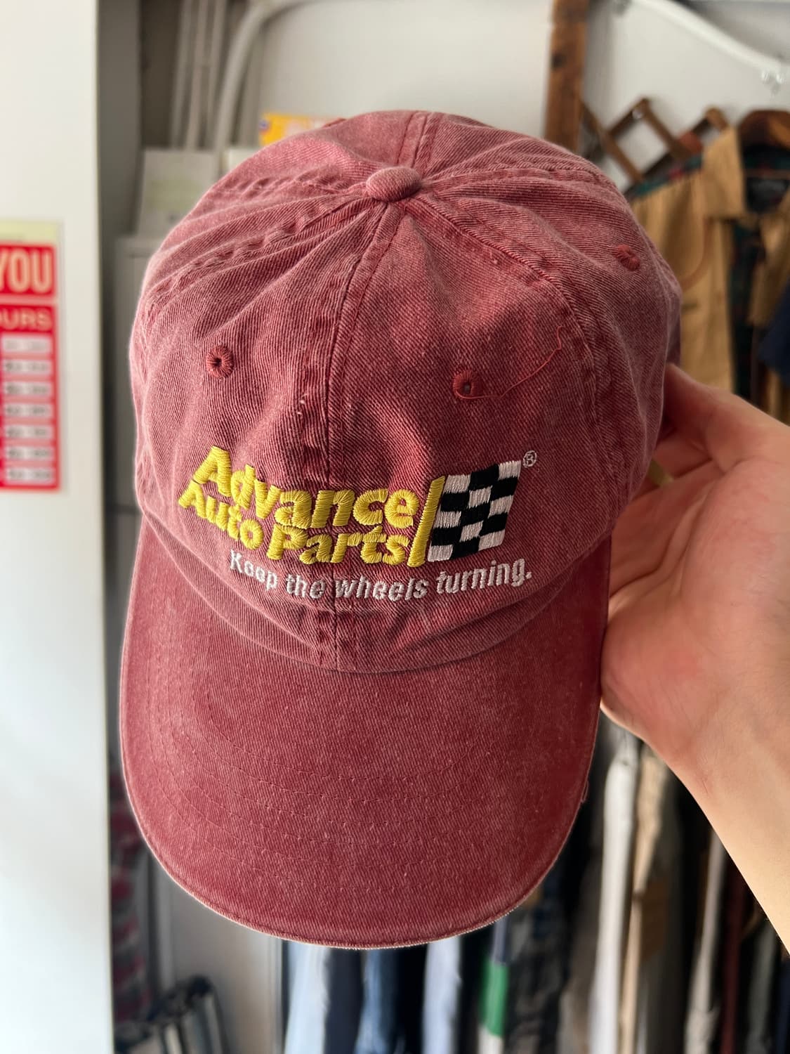 USA 빈티지 Adance Auto Parts 레드 워싱 볼캡 상품이미지2