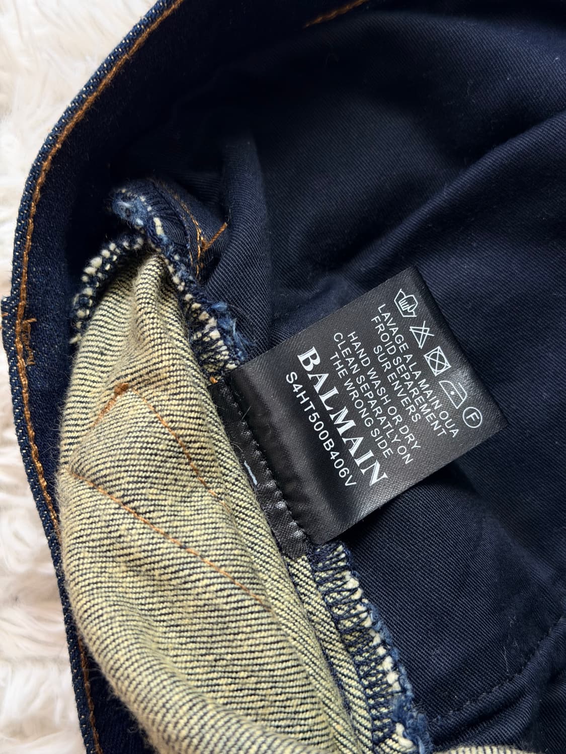 [정품] 발망(BALMAIN) 프리미엄 인디고 데님 바이커 진 상품이미지7