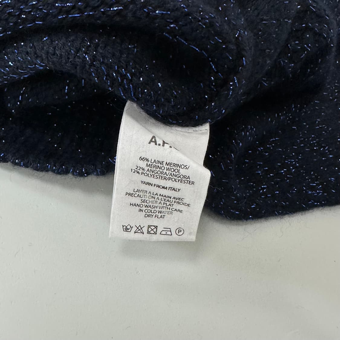 A.P.C. 아페쎄 메리노울 앙고라 메탈릭블루 니트 상품이미지7