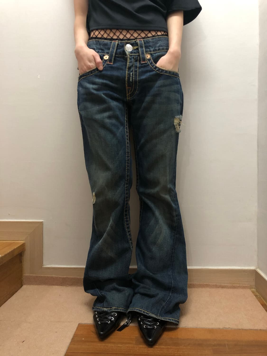 빈티지 트루릴리젼 데님 워싱 팬츠 상품이미지2