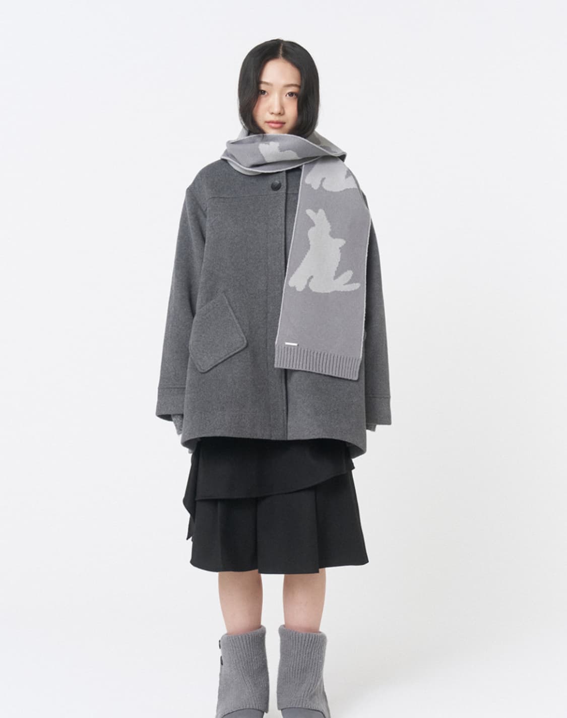 미세키서울 Slate half coat GREY 상품이미지2