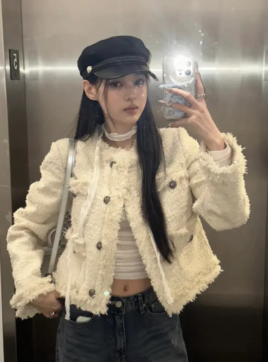 카키포인트 앤틱 크롭 트위드자켓 상품이미지2