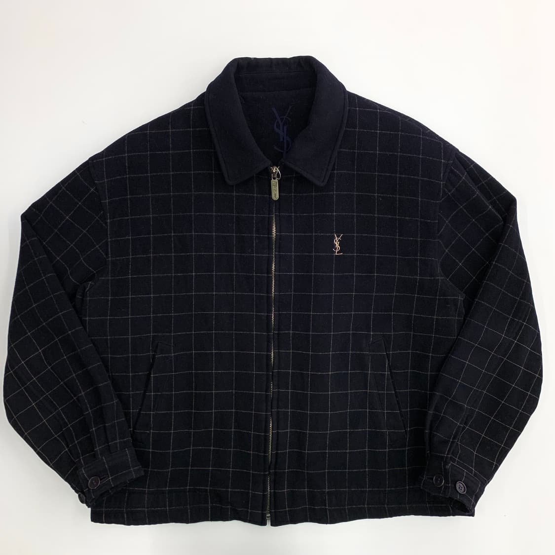 Ysl 입생로랑 울 체크 자켓 상품이미지1