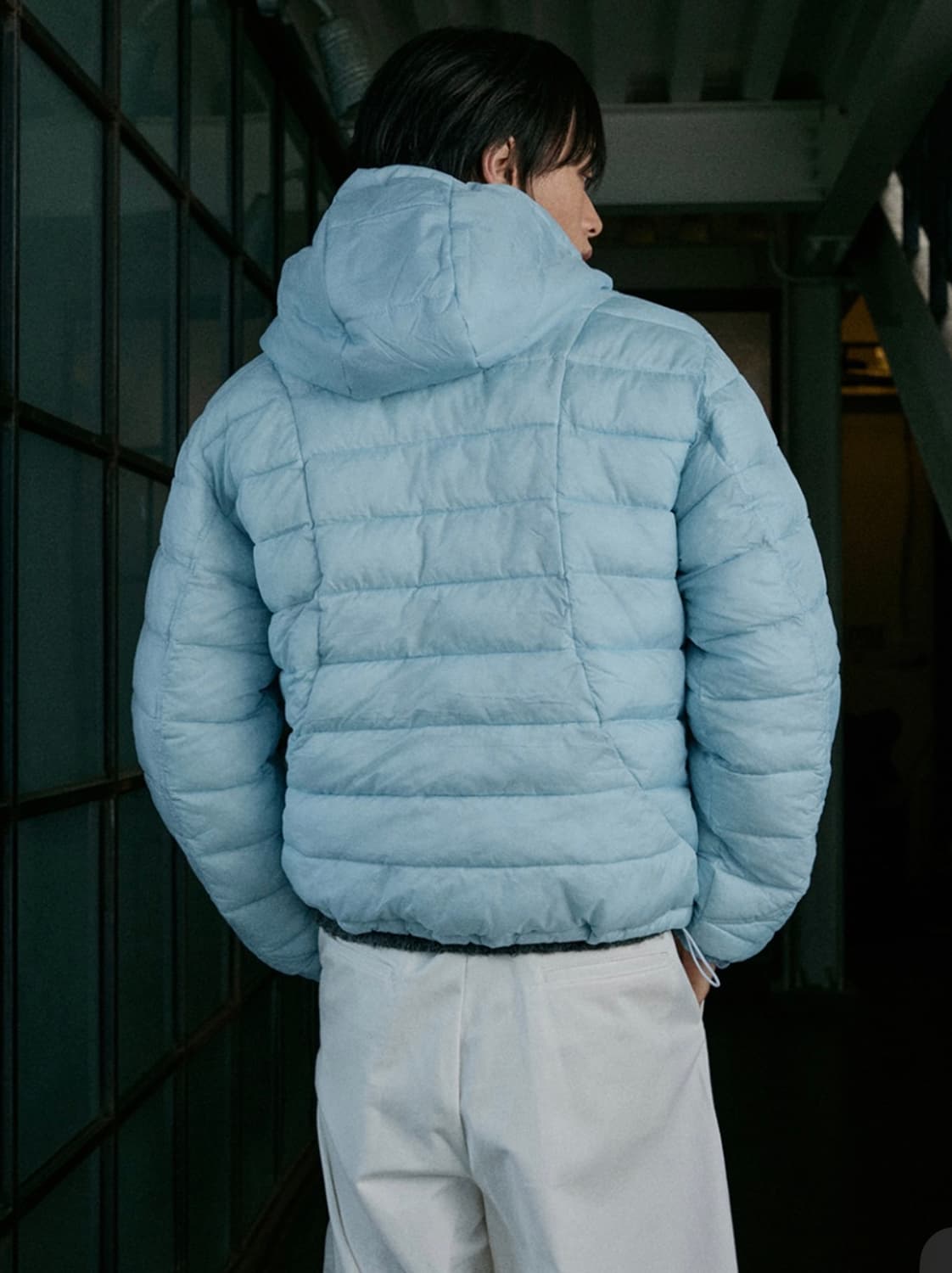 피인노  커브 라운드 후드 패딩 소라 2 상품이미지2