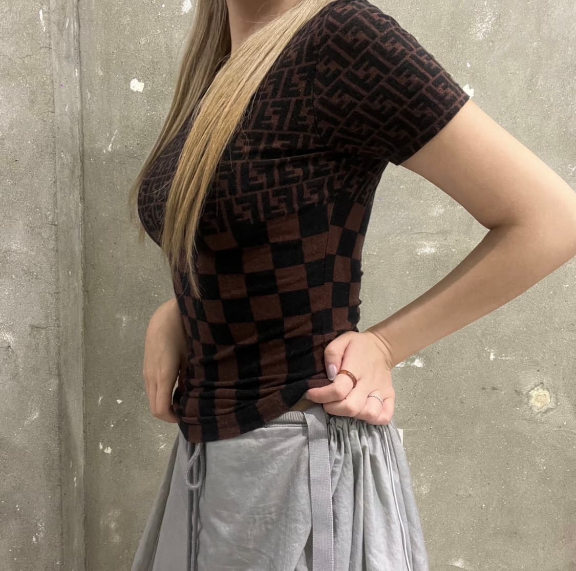 Fendi 펜디 90’s 모노그램 FF 레드 브라운 주카 티셔츠 상품이미지2