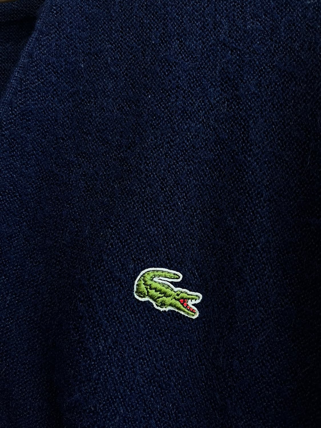 80s 아이조드 라코스테 아크릴 가디건 네이비 Made in USA 상품이미지2