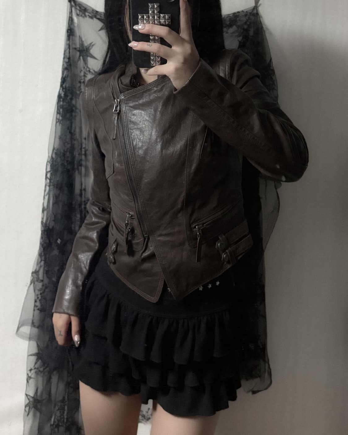 y2k 소가죽 바이커 자켓  상품이미지1