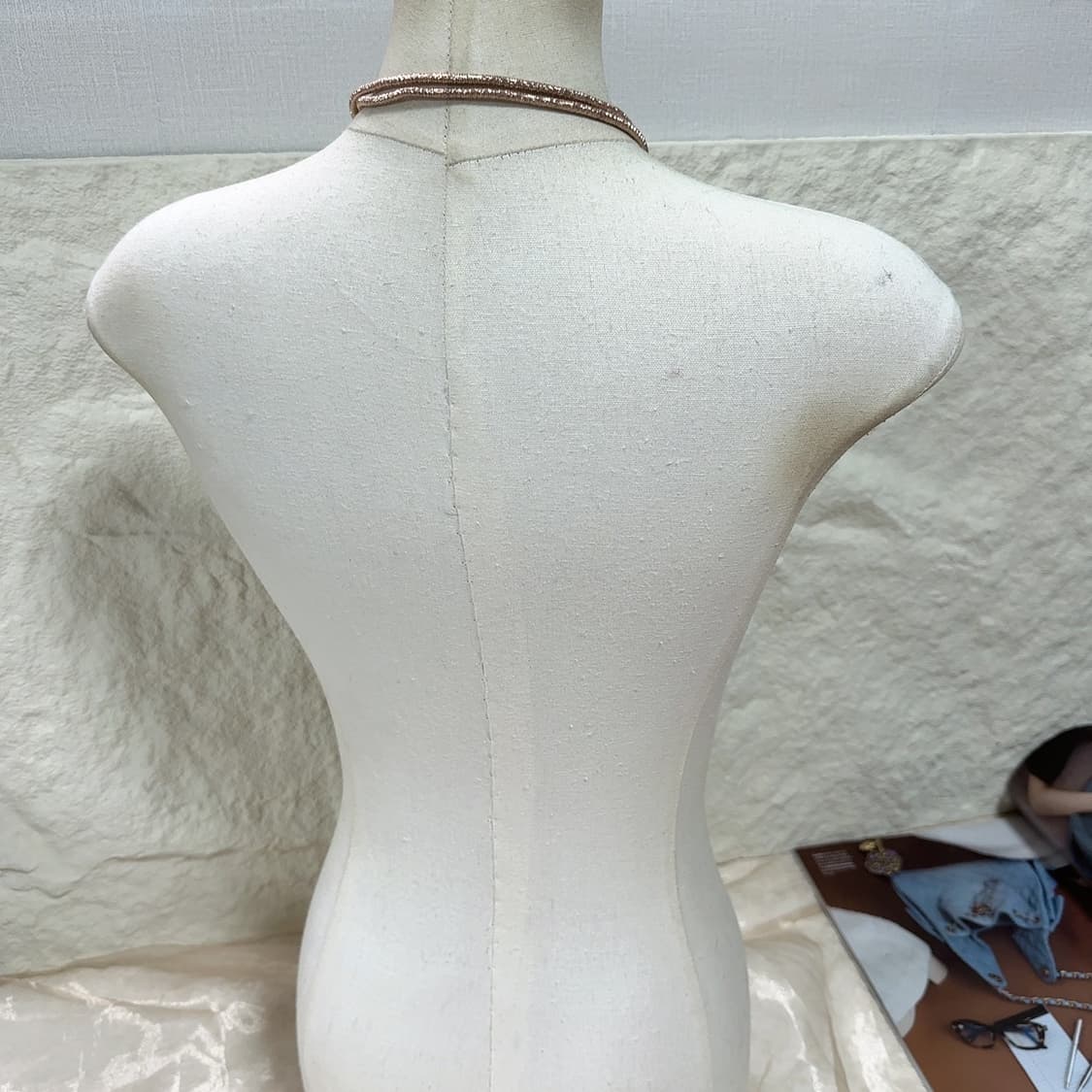 빈티지  로즈샴핀 로프 넥타이 목걸이 상품이미지3