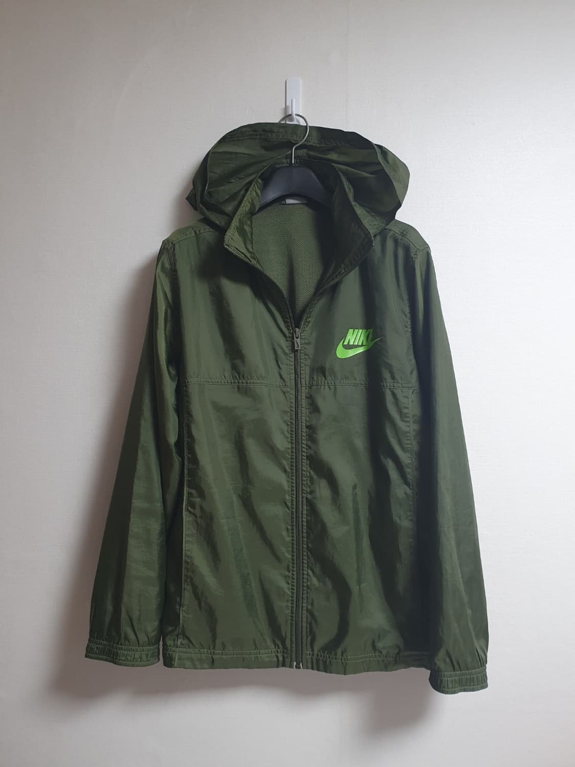 나이키 카키 히든 후드 바람막이 자켓 XL 메쉬안감 상품이미지3