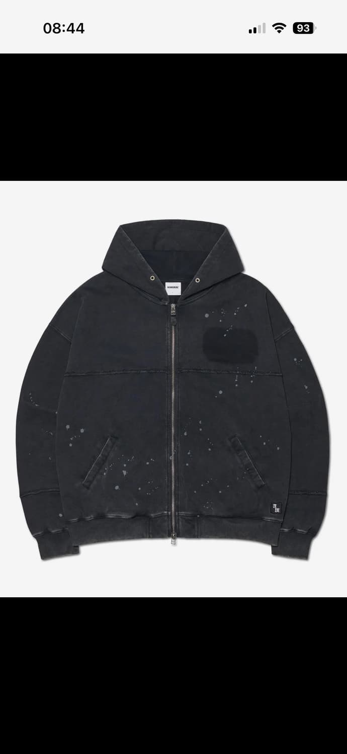 노매뉴얼 후드집업 워시드 블랙 상품이미지1