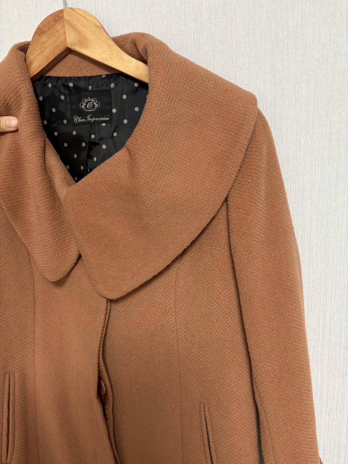 카멜브라운 카라 울혼방 숏코트 상품이미지10