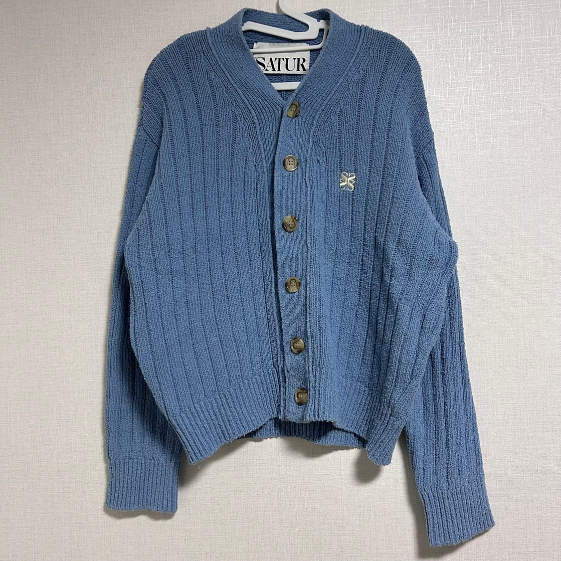 세터 파로 오버사이즈 부클 가디건 에메랄드 블루 L   상품이미지8