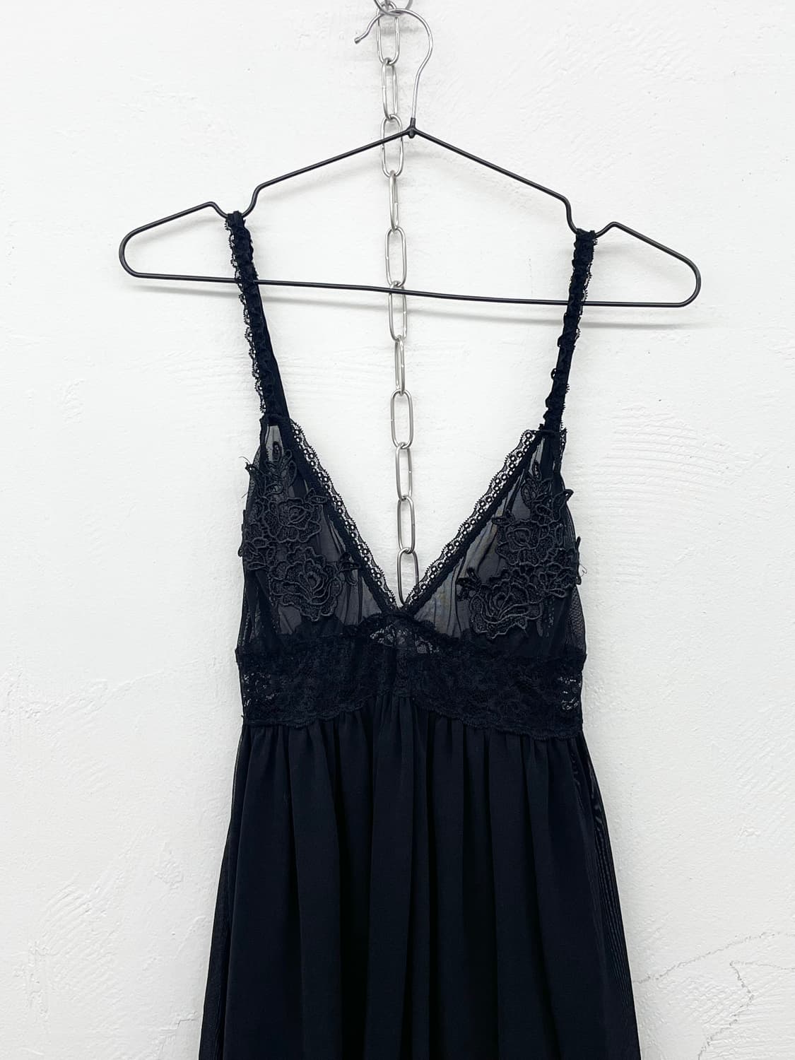 블랙 시어 레이스 슬립 상품이미지5