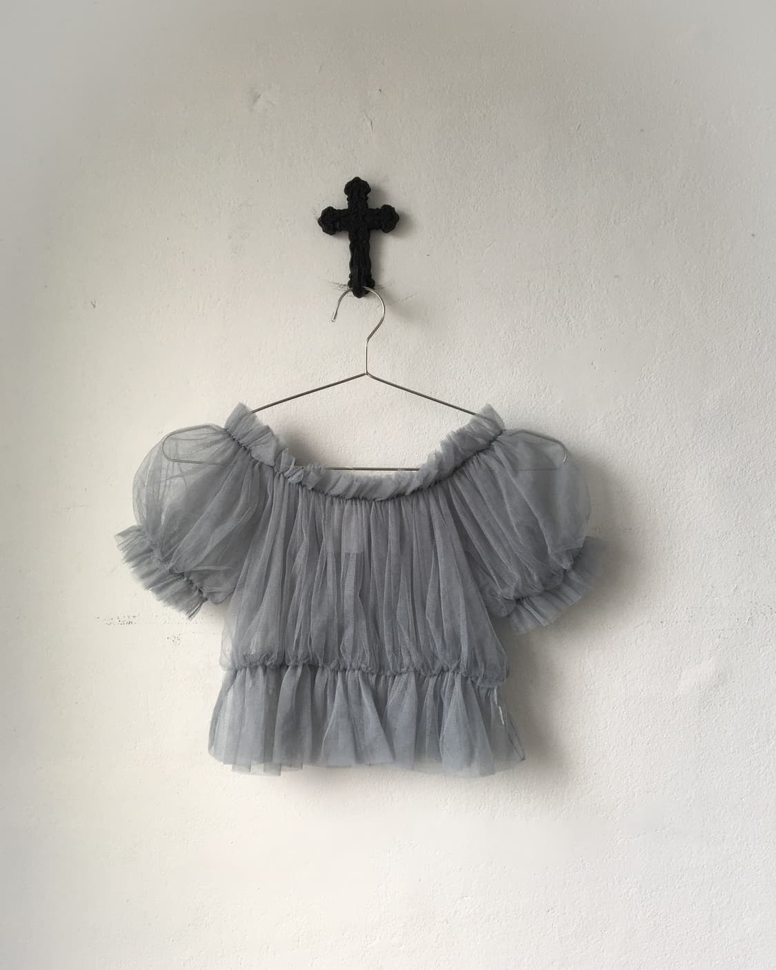 Shirring see through blouse 상품이미지2